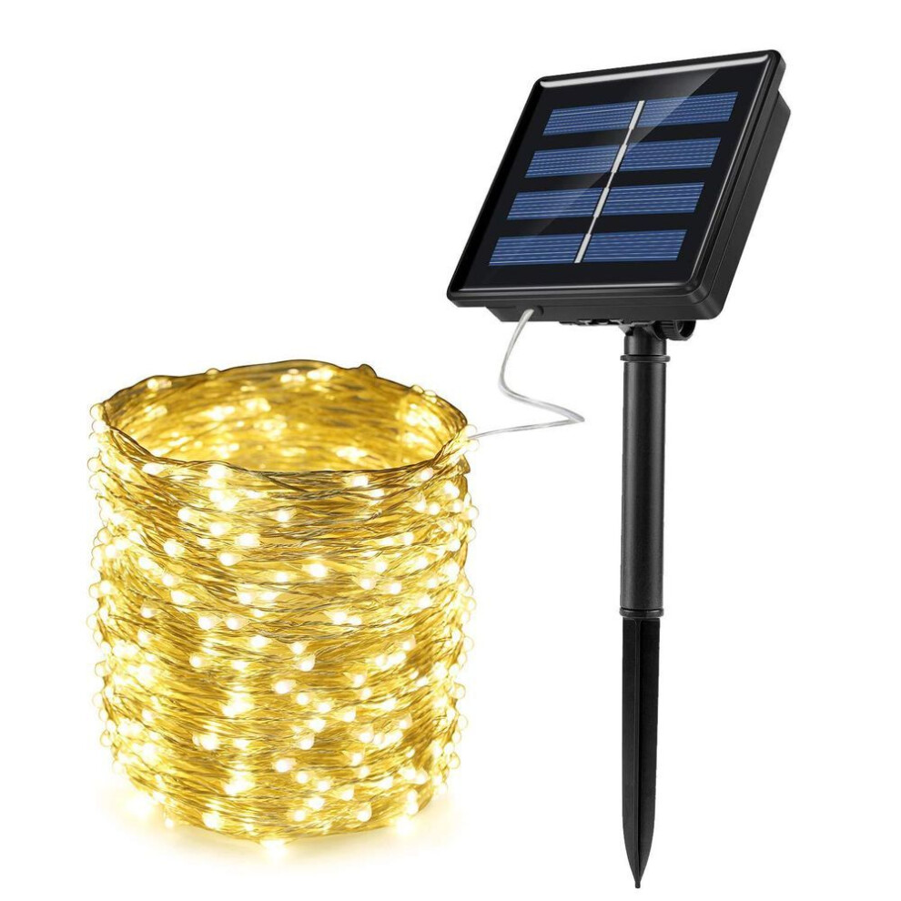 (warm white) 20M 200LED Solars String Lights Outdoor Waterproof Solar Lights with Solar Panel for Garden Yard Patio Lawn Wedding Garden