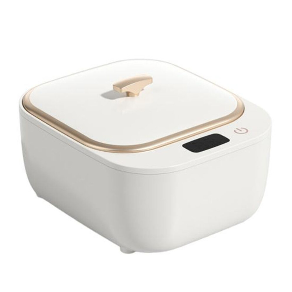 (white) Professional Ultrasonic Retainer Cleaner with Timer High Frequency Waterproof US Plug Denture Jewelry Cleaning Machine