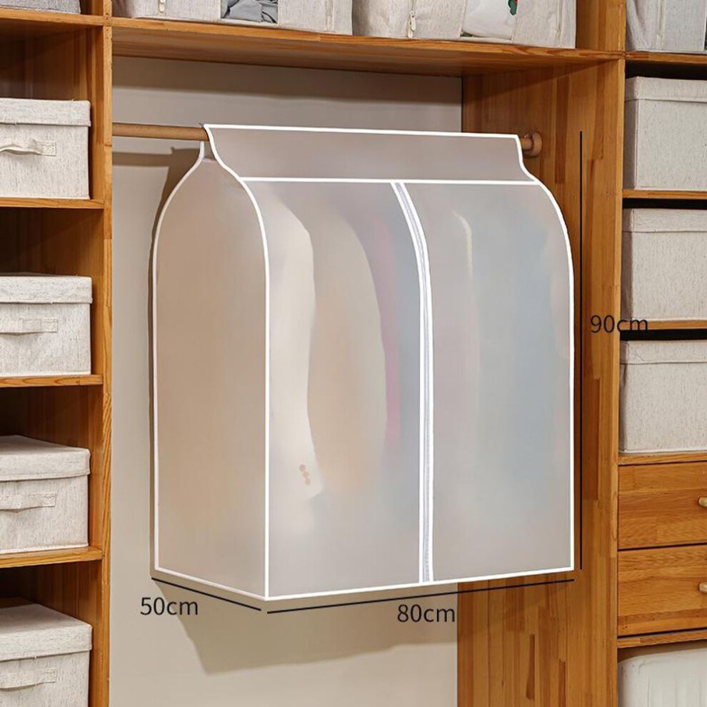 (transparent, 50*80*90) Transparent Washable Wardrobe Hanging Garment Dust Cover - Dustproof & Moisture-Proof Suit Bag