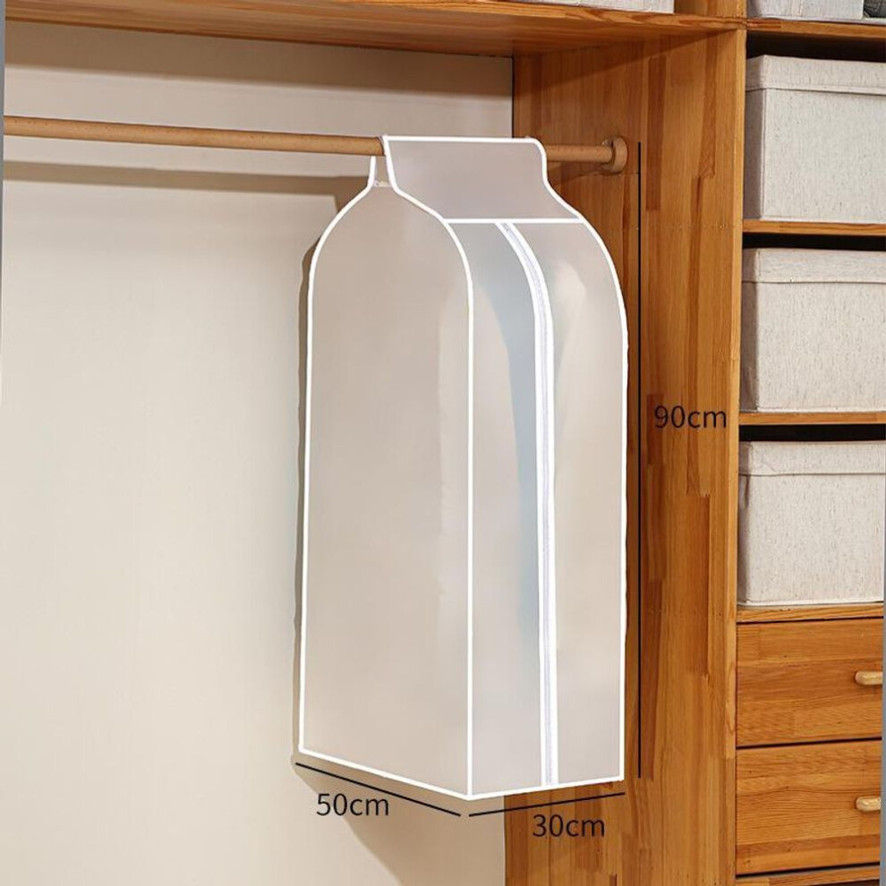 (transparent, 50*30*90) Transparent Washable Wardrobe Hanging Garment Dust Cover - Dustproof & Moisture-Proof Suit Bag