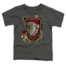 Trevco Sportswear HP8488-TT-2 Harry Potter Gryffindor Magicial Mischief Level Up Crest Toddler Short Sleeve T-Shirt, Black - Medium 3T