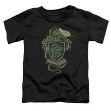 Trevco Sportswear HP8134-TT-2 Harry Potter Slytherin Snake Crest Toddler Short Sleeve T-Shirt, Black - Medium 3T