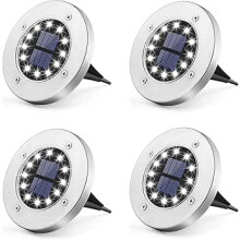 (Cold White) 12LED Solar Power Ground Lights Floor Decking Lawn