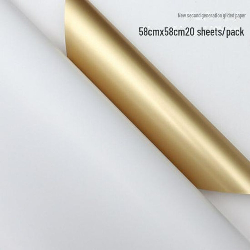(white,gold) "elegant Two-color Gold Floral Bouquet Wrapping Paper