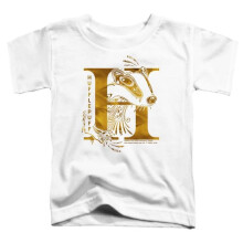 Trevco Sportswear HP8212-TT-2 Harry Potter Hufflepuff H Logo Toddler Short Sleeve T-Shirt, White - Medium 3T