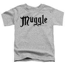 Trevco Sportswear HP1002D-TT-3 Harry Potter Muggle Toddler Short Sleeve T-Shirt, Athletic Heather - Large 4T