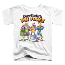 Trevco Sportswear GAR436-KT-1 Garfield Heroes Await Toddler Short Sleeve T-Shirt, White - Large 4T