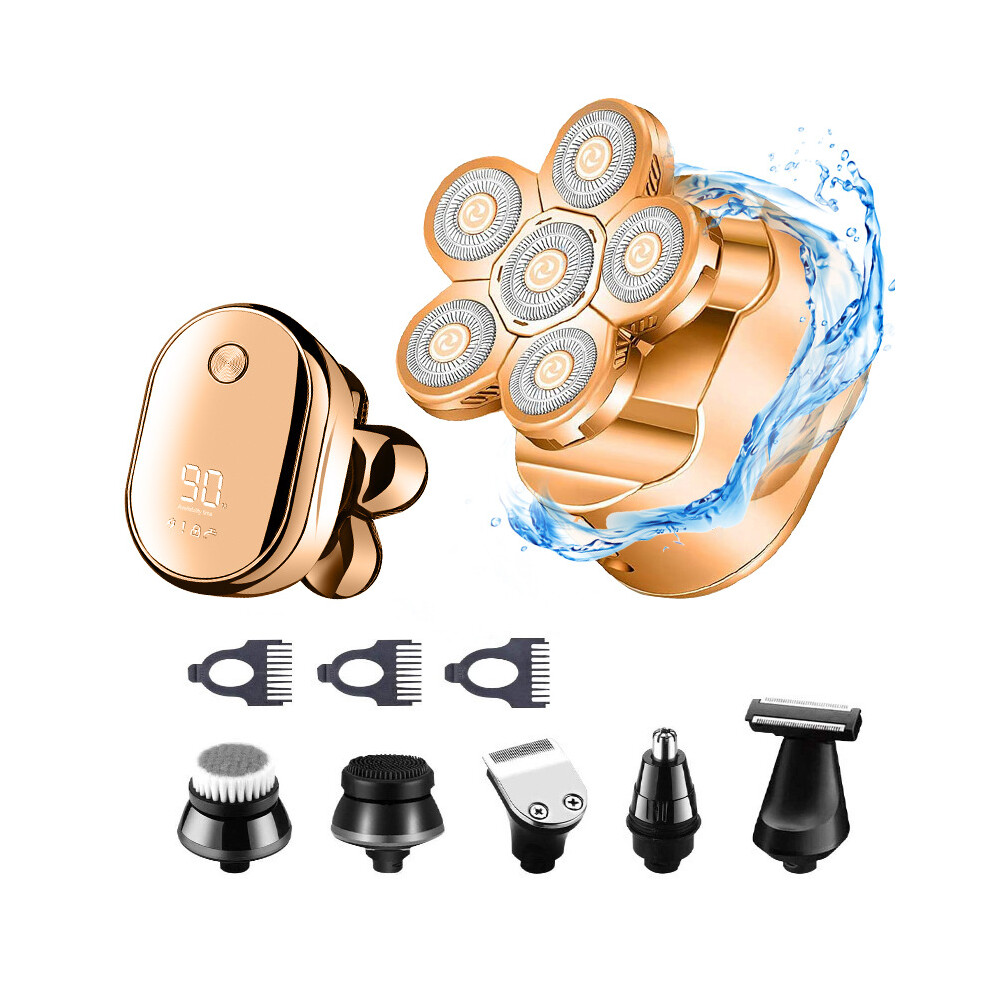 (LK-8820 gold suit, USB model) Multifunctional electric shaver for men's hair clipper electric shaver for beard knife razor blade bald machine