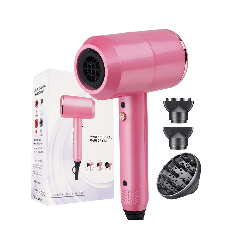 (9808 Pink, British Rules (240V)) Hairdryer for household high-power negative ions do not damage power generation hair dryer hammer blowing