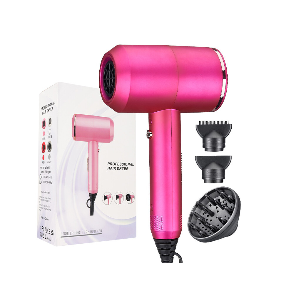 (9808 Rose Red, British Rules (240V)) Hairdryer for household high-power negative ions do not damage power generation hair dryer hammer blowing