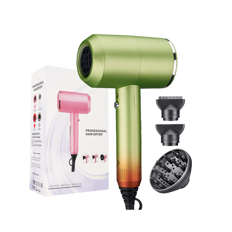 (9808 Gradient green, British Rules (240V)) Hairdryer for household high-power negative ions do not damage power generation hair dryer hammer blowing