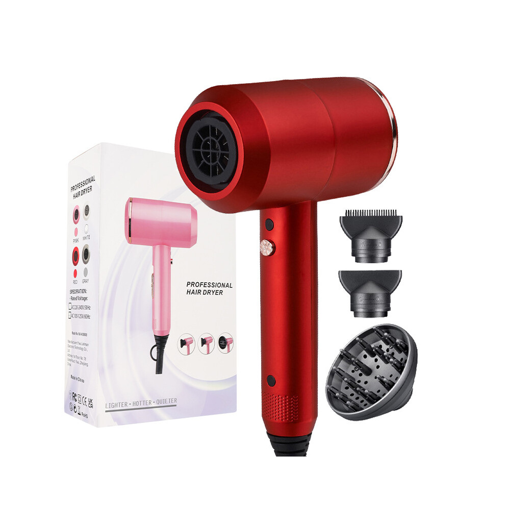 (9808 Red, British Rules (240V)) Hairdryer for household high-power negative ions do not damage power generation hair dryer hammer blowing