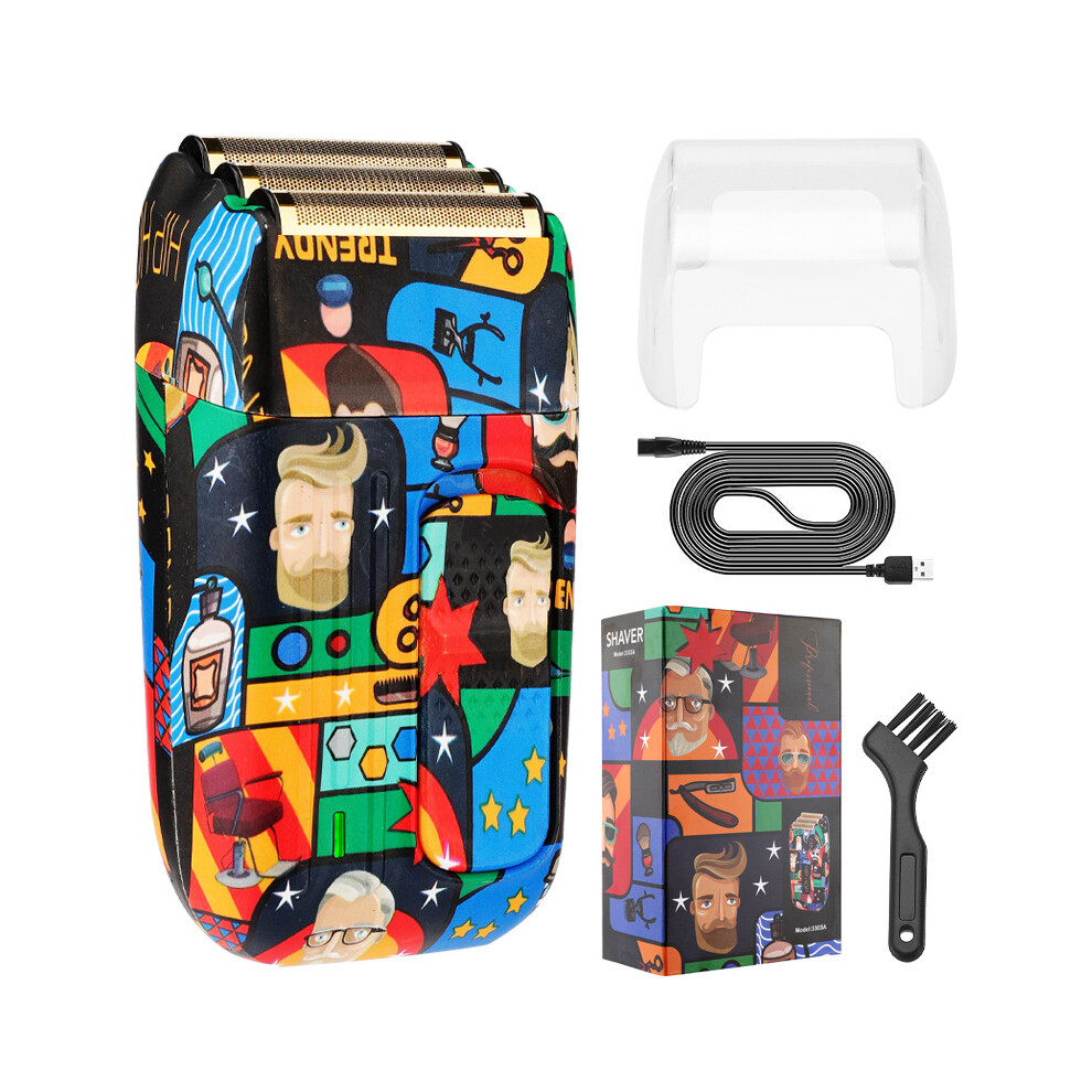 (Graffiti style, USB model) 3Dawang reciprocating electric shaver men's whitening device multi-functional shaver household bald haircutter