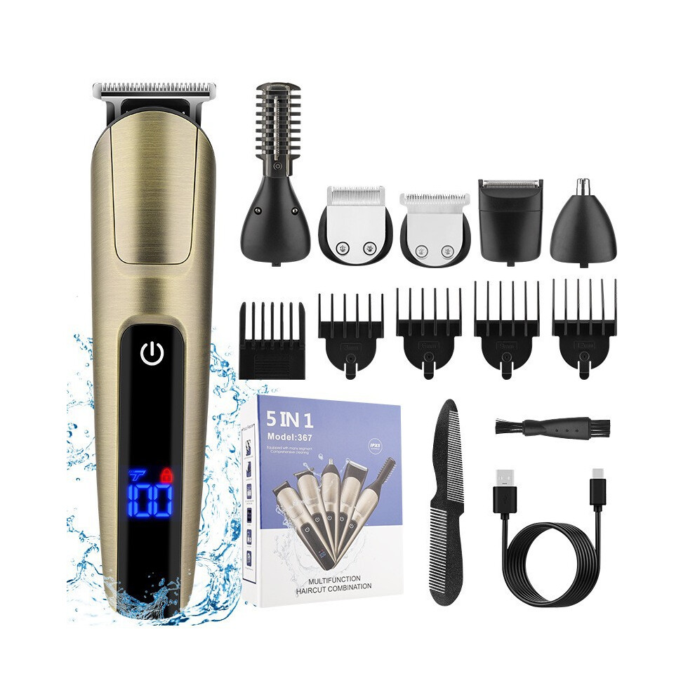 (USB model, 367) Waterproof electric shaver for home men's hair clipper multi-function electric push-scissor nose hair set