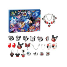 (Mickey Mouse A) 2025|2026 Christmas Advent Calendars DIY Charm Bracelet Set  24 Days Surprise Gift
