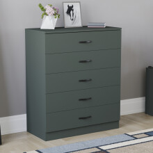 (Jasper Green) Riano 5 Drawer Chest of Drawers Bedroom Storage