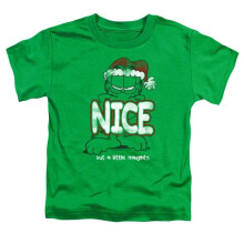 Trevco Sportswear GAR599-KT-1 Garfield A Little Naughty Toddler Short Sleeve T-Shirt, Kelly Green - Large 4T