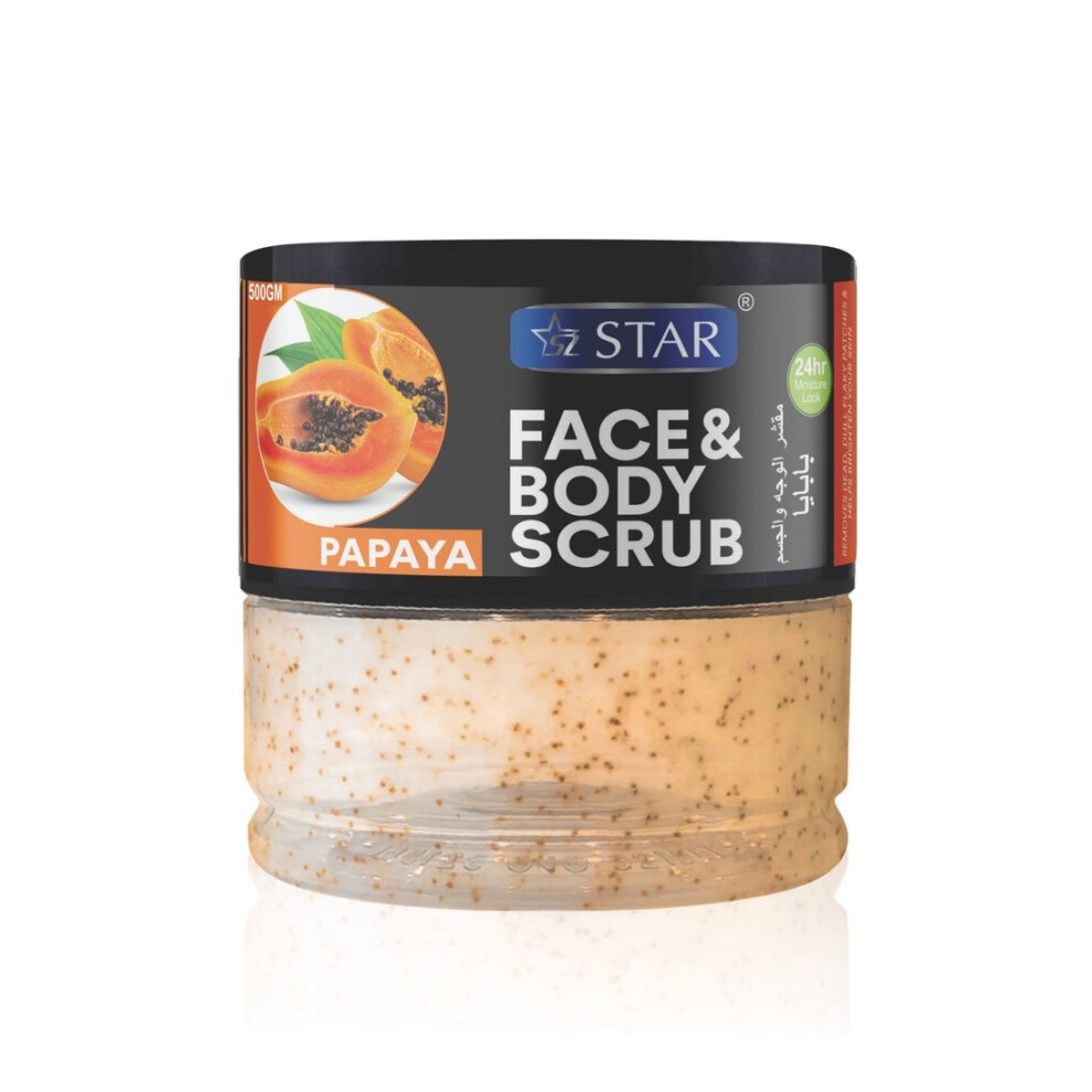 SZ Star Papaya Face & Body Scrub 500g | Exfoliating Scrub for Smooth & Radiant Skin | Hydrating & Revitalizing | Scrub for All Skin Types