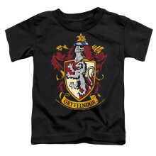 Trevco Sportswear HP102-TT-1 Harry Potter Gryffindor Crest Toddler Short Sleeve T-Shirt, Black - Small 2T