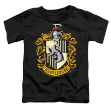 Trevco Sportswear HP105-TT-1 Harry Potter Hufflepuff Crest Toddler Short Sleeve T-Shirt, Black - Small 2T