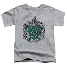 Trevco Sportswear HP8040B-KT-1 Harry Potter Slytherin Crest Toddler Short Sleeve T-Shirt, Athletic Heather - Large 4T