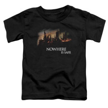 Trevco Sportswear HP8003-KT-1 Harry Potter Burning Hogwarts Toddler Short Sleeve T-Shirt, Black - Large 4T