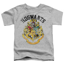 Trevco Sportswear HP8073-TT-3 Harry Potter Hogwarts Crest Toddler Short Sleeve T-Shirt, Athletic Heather - Large 4T