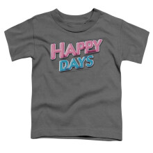 Trevco Sportswear CBS110-KT-1 Happy Days Logo Toddler Short Sleeve T-Shirt, Charcoal - Large 4T