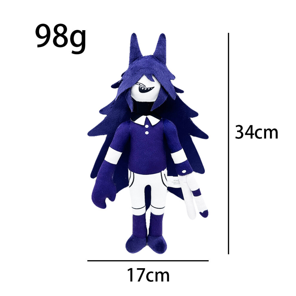 Bonxaif (Purple) Fundamental Paper Education Theme Game Character Plush Toy Doll Throw Pillow Purple
