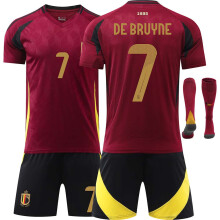 (22(120-130CM)) Comfortable 2425 Belgium Home DE BRUYNE #7 Training Suit With Socks