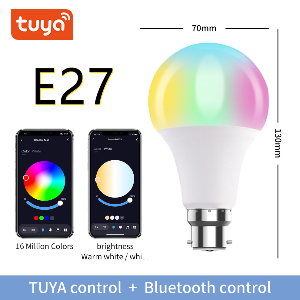 (Tuya 10W Five-Way Ac85-265V E27) Tuya Led Bulb Tuya Smart Bluetooth Bluetooth Bubble Rgbcct Dimming Color Dimming Light