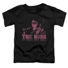 Trevco Sportswear ELV365-TT-3 Elvis Presley The King Toddler Short Sleeve T-Shirt, Black - Large 4T
