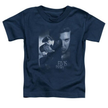 Trevco Sportswear ELV284-KT-1 Elvis Presley Reverent Toddler Short Sleeve T-Shirt, Navy - Large 4T