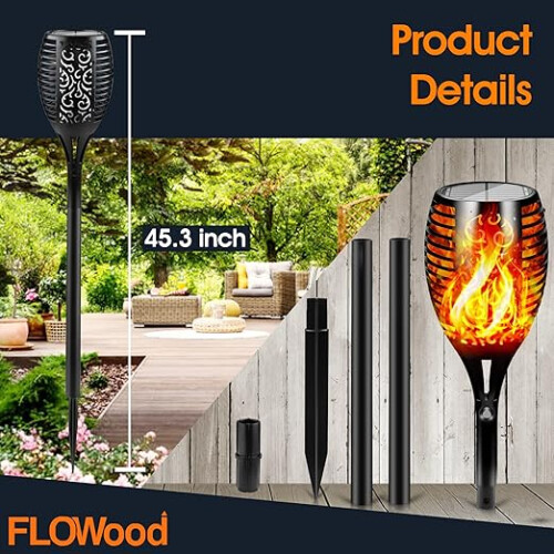 4PCS 12LED Flickering Flame-Style Garden Solar Lights 1