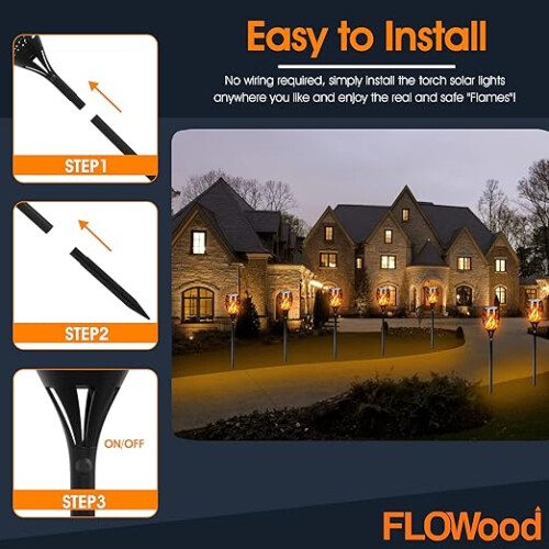 4PCS 12LED Flickering Flame-Style Garden Solar Lights 2