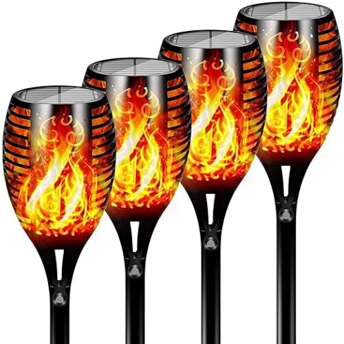 4PCS 12LED Flickering Flame-Style Garden Solar Lights
