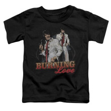 Trevco Sportswear ELV694-TT-2 Elvis Presley Burning Love Toddler Short Sleeve T-Shirt, Black - Medium 3T
