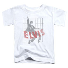 Trevco Sportswear ELV810-TT-1 Elvis Presley Iconic Pose Toddler Short Sleeve T-Shirt, White - Small 2T