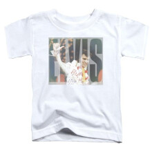 Trevco Sportswear ELV821-TT-2 Elvis Presley Aloha Knockout Toddler Short Sleeve T-Shirt, White - Medium 3T