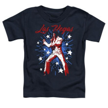 Trevco Sportswear ELV889-TT-1 Elvis Presley Vegas Superstar Toddler Short Sleeve T-Shirt, Navy - Small 2T