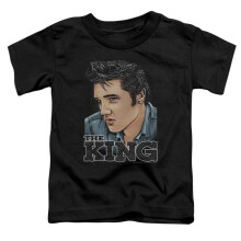 Trevco Sportswear ELV824-KT-1 Elvis Presley Graphic King Toddler Short Sleeve T-Shirt, Black - Large 4T
