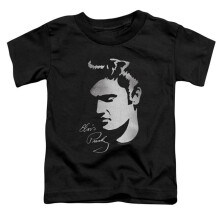 Trevco Sportswear ELV825-TT-2 Elvis Presley Simple Face Toddler Short Sleeve T-Shirt, Black - Medium 3T
