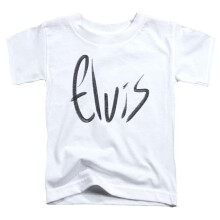 Trevco Sportswear ELV836-TT-1 Elvis Presley Sketchy Name Toddler Short Sleeve T-Shirt, White - Small 2T