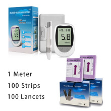 Blood Glucose Monitor Kit - 7-Second Readings, Dual Units (mmol/L & mg/dL), Code-Free, LCD Display, Small Blood Sample, Lancets