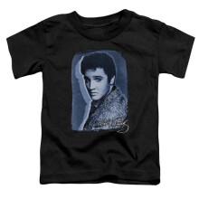 Trevco Sportswear ELV823-TT-3 Elvis Presley Overlay Toddler Short Sleeve T-Shirt, Black - Large 4T