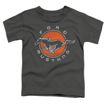 Trevco Sportswear FORD133-TT-3 Ford Mustang Circle Toddler Short Sleeve T-Shirt, Charcoal - Large 4T