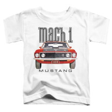 Trevco Sportswear FORD134-TT-1 Ford Mustang 69 Mach 1 Toddler Short Sleeve T-Shirt, White - Small 2T