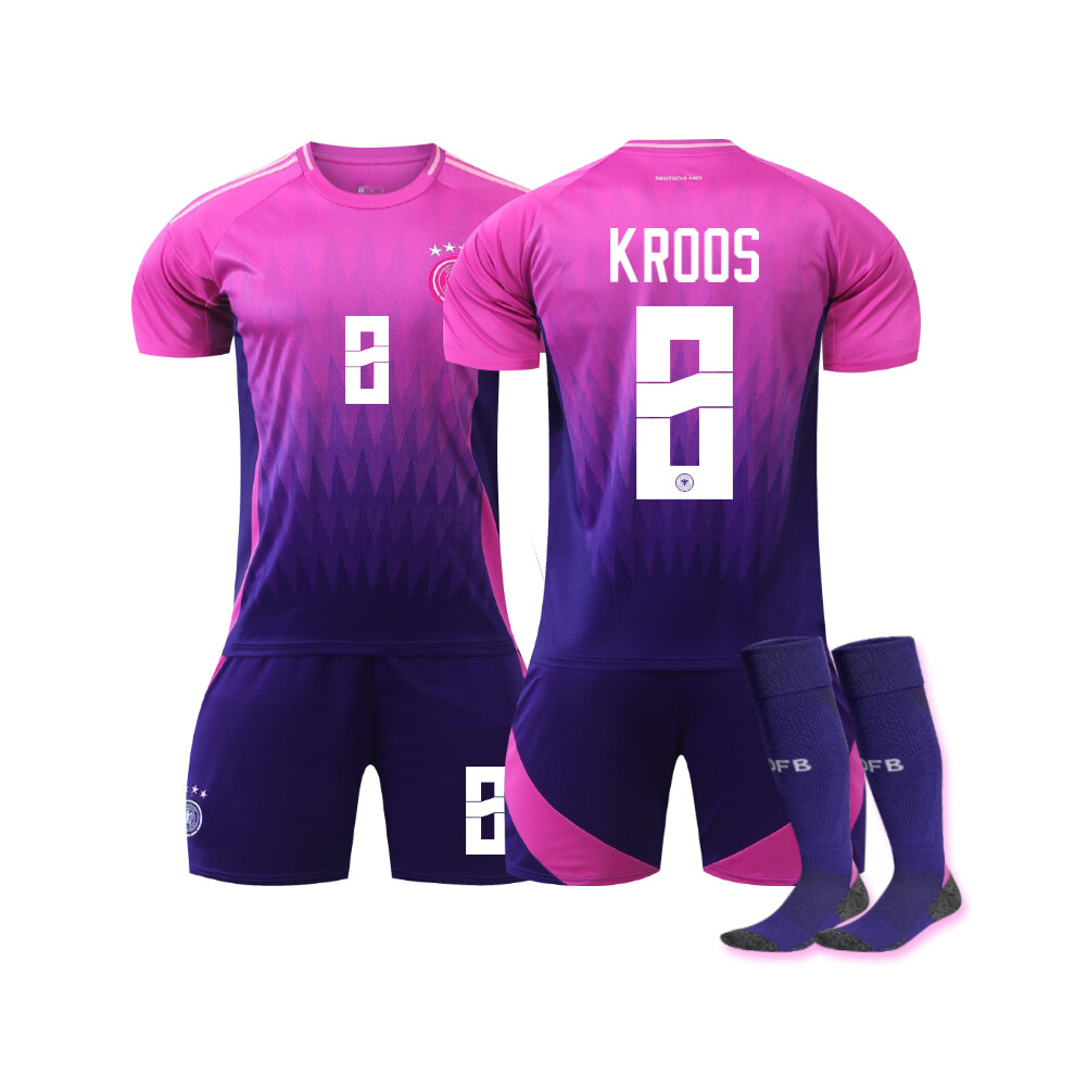 Qinyuchen (S(165-170Cm)) Comfortable 2425 Germany Away Kroos #8 Training Suit With Socks