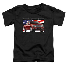 Trevco Sportswear FORD181-TT-3 Ford Trucks F 150 Flag Toddler Short Sleeve T-Shirt, Black - Large 4T