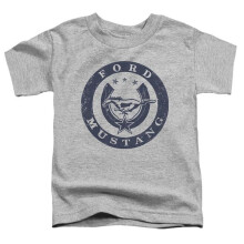 Trevco Sportswear FORD183-KT-1 Ford Mustang Lucky Toddler Short Sleeve T-Shirt, Athletic Heather - Large 4T